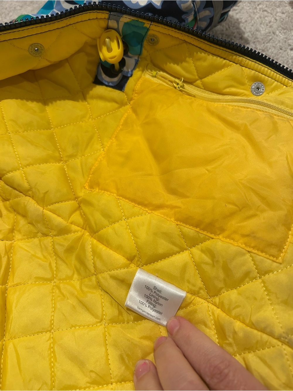 Hanna Andersson winter jacket quilted interior abstract print size 110 - Picture 5 of 7